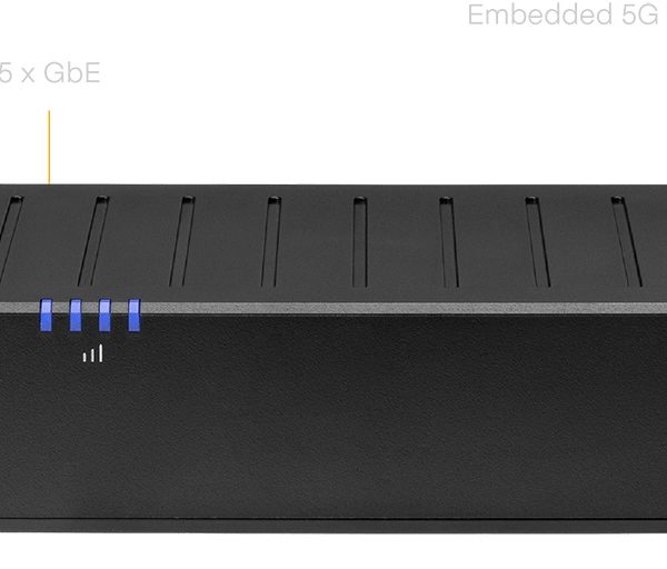 Cradlepoint E100 Enterprise Branch Router, 5G, Firewall, 4x SMA connectors 5x GbE Ethernet Ports, Dual Band Wi-Fi 5, 5-Year NetCloud Essentials Plan
