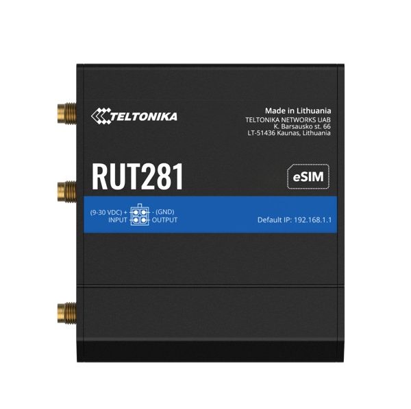 Teltonika RUT281 COMPACT GLOBAL LTE CAT 4 ROUTER, Telit, SIM & eSIM, AUTOMATIC FAILOVER, 2 x RJ45 Ports, PSU included