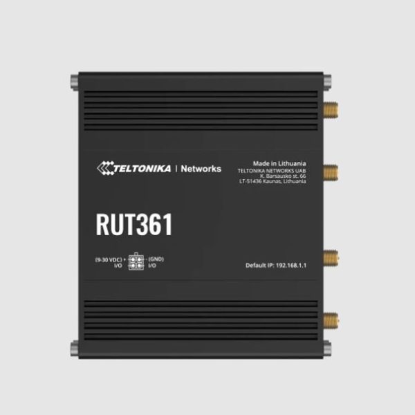 Teltonika RUT361 Industrial Cellular Router, Compact and Powerful Industrial 4G LTE Cat 6 Router/Firewall, Rugged Aluminium Housing, PSU included