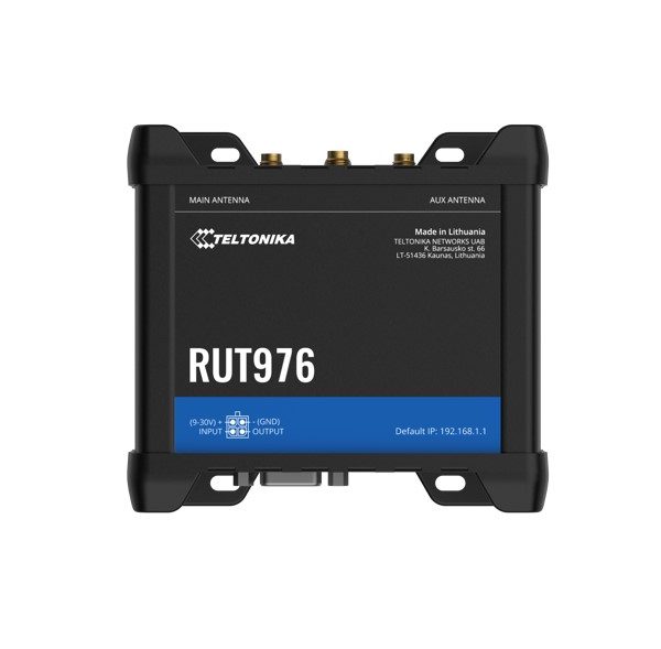 Teltonika RUT976 Redcap 5G Router, Dual-SIM, WAN Failover with 4x Ethernet Ports, Backward Compatible with 4G LTE Cat 4, 2-Year Warranty, PSU included