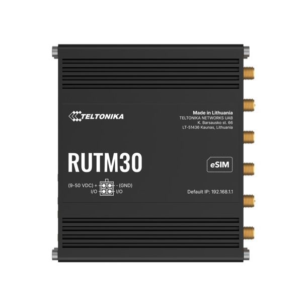 Teltonika RUTM30 Compact 5G Router, 5G dual SIM cellular, 5 Gigabit Ethernet ports, Dual-Band Wi-Fi, Backward Compatible with 4G, PSU included