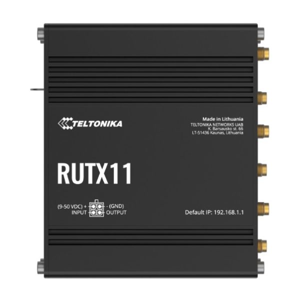 Teltonika RUTX11 Industrial Cellular Router, 4G LTE CAT 6, Dual SIM with auto failover, Backup WAN, Dual Band WiFi, Bluetooth LE, PSU included