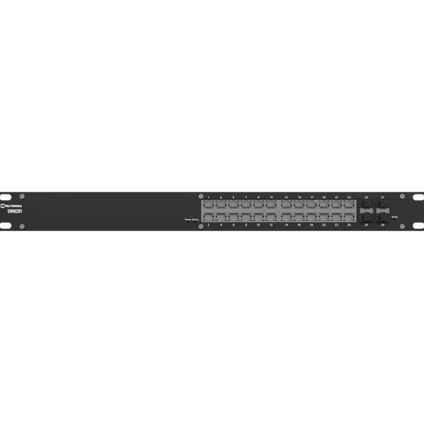 Teltonika SWM281 Gigabit Ethernet managed switch, 24 Gigabit Ethernet with 4 SFP ports, VLAN segmentation, 2-year free RMS