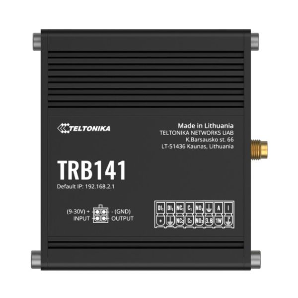 Teltonika TRB141 Industrial Rugged GPIO LTE Gateway, 4G/LTE (Cat 1), I/O Connector Block, Micro-USB, Compatible with Industrial DNP3, PSU included