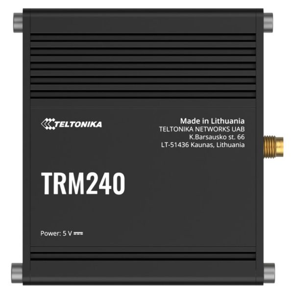 Teltonika TRM240 Industrial Cellular Modem, 4G/LTE (Cat 1), USB LTE Cat 1 Modem with a Rugged Housing and External Antenna Connector, PSU excluded