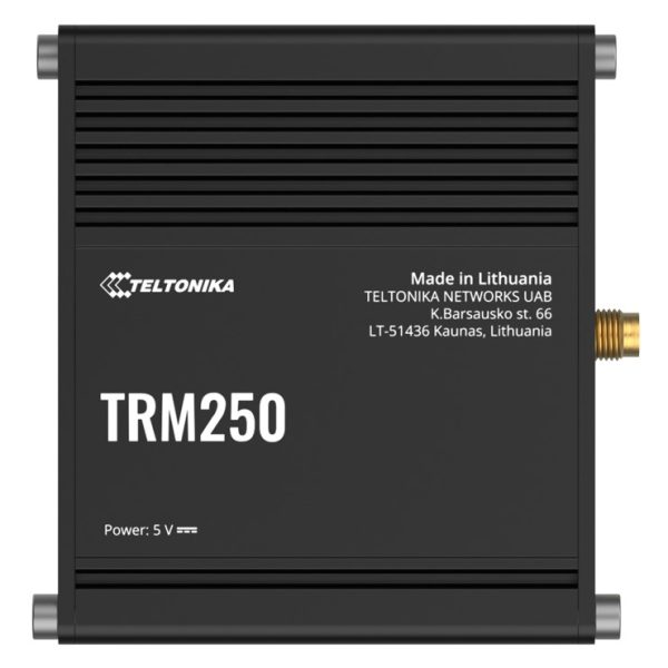 Teltonika TRM250 Industrial Cellular Modem, 4G/LTE (Cat M1), NB-IoT, Small Size, USB Interface for Internet Access, External Antenna, PSU excluded
