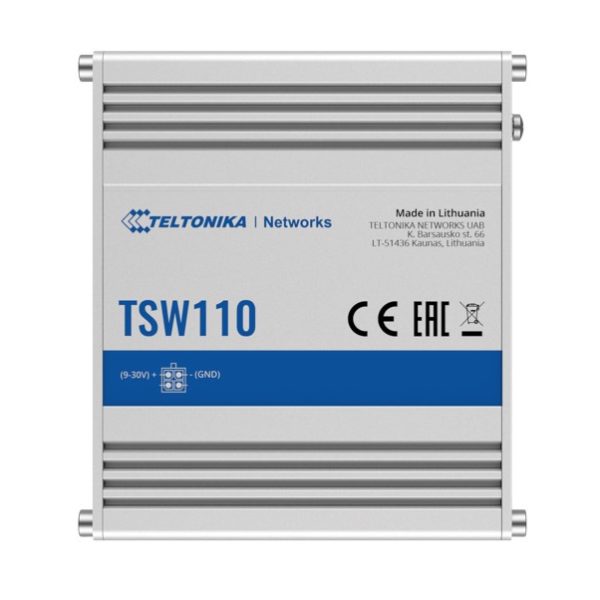 Teltonika TSW110 L2 Unmanaged Ethernet Switch, 5 x Gigabit Ethernet with speeds up to 1000 Mbps, PSU included