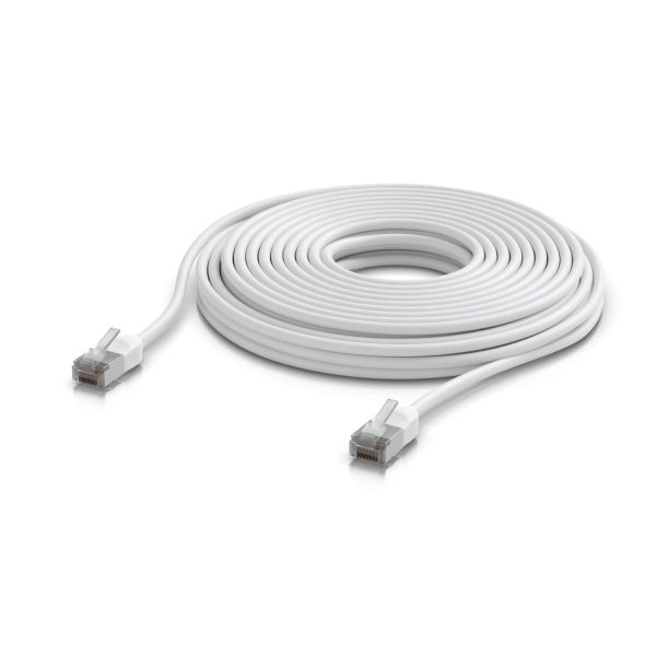 Ubiquiti UniFi Premium Patch Cable Outdoor, 12M, White, Ultra-thin, Rugged, Shielded Patch, Designed &Optimized, For 10 GbE Networking