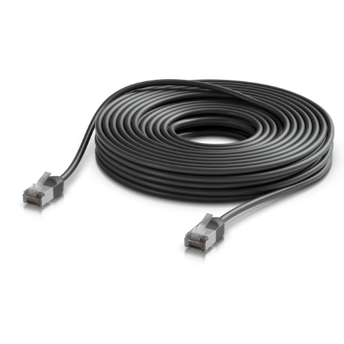 Ubiquiti UniFi Premium Patch Cable Outdoor, 15M,Black,Ultra-Thin, Rugged, Shielded Patch, Optimized, Perform Harshest Environments ,10 GbE networking.
