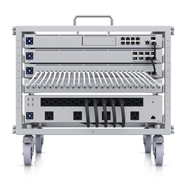 Ubiquiti Toolless Mini Rack,Compact,Stackable 6U Open-frame Rack For UniFi Rack-mount Device,Toolless Assembly&Device Mounting,Lockable Casters