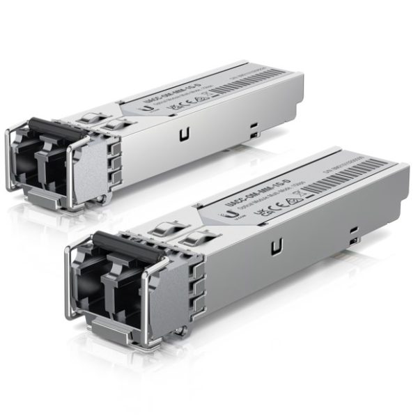 Ubiquiti UFiber SFP Multi-Mode Fiber Module, 2-Pack, 1.25 Gbps Throughput, 1.25 Gbps Throughput, Supports Connections Up to 550 m