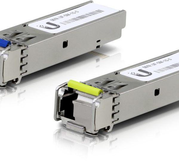 Ubiquiti UFiber1 Gbps Bidirectional Single-Mode SFP Module, 2-Pack, Up 3km Distance, Simplex LC Connector, No Fiber Cable