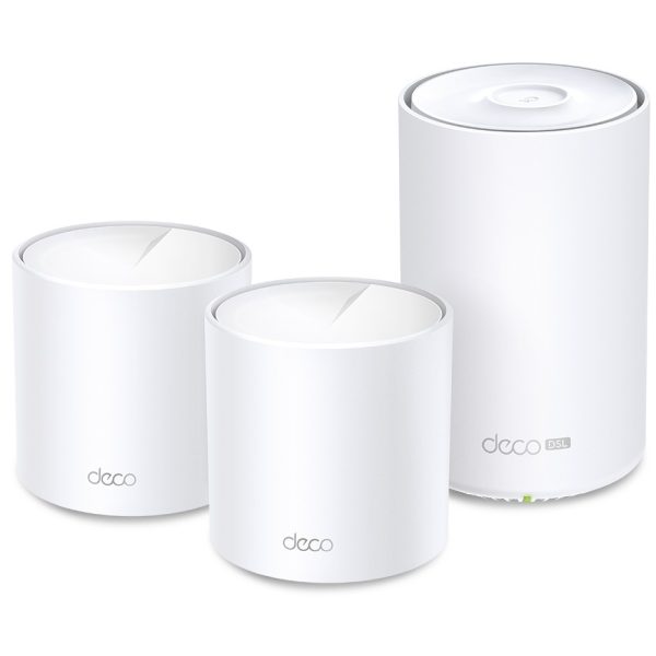 TP-Link Deco X50-DSL(3-pack) AX3000 VDSL Whole Home Mesh WiFi 6 Router, 574 Mbps at 2.4 GHz + 2402 Mbps at 5 GHz, VDSL Profile 35b 350/60 Mbps
