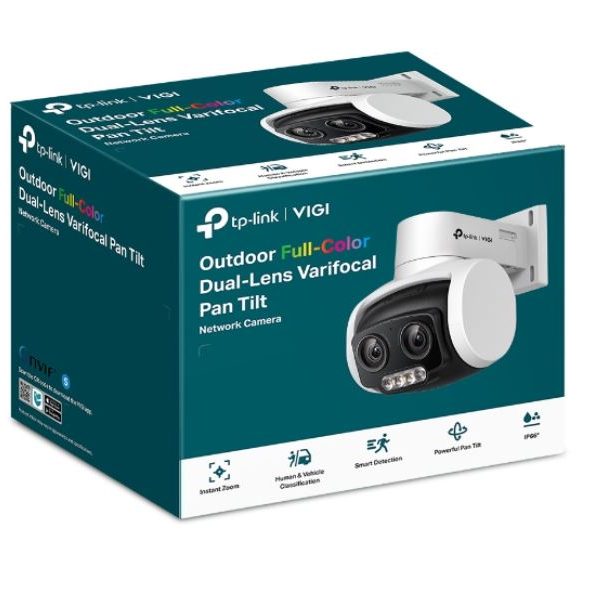TP-Link VIGI 4MP C540V Outdoor Full-Color Dual-Lens Varifocal Pan Tilt Network Camera,Two-Way Audio, Smart Detection 3YW