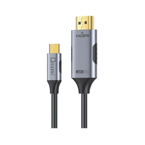 Oxhorn USB C to HDMI 2.0 3m cable 4K@60Hz Aluminum plugs black Support HDCP 1.4 HDCP 2.2 Thunderbolt 3/4 LPCM compatible Windows/Mac/Chromebooks