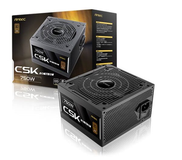 Antec CSK750DC 80+ Bronze, PCIE 5.1, Continuous Power, DC to DC, Flat Cables, 5Yrs Wty. CircuitShield Protections, Thermal,Reliable Value Power Supply