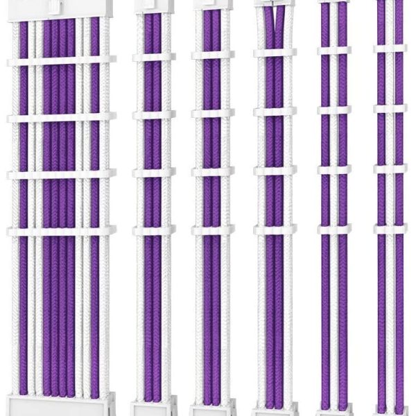 Antec PSU -  Sleeved Extension Cable Kit V2 - Purple / White. 24PIN ATX, 4+4 EPS, 8PIN PCI-E, 6PIN PCI-E, Compatible with Standard PSU (LS)