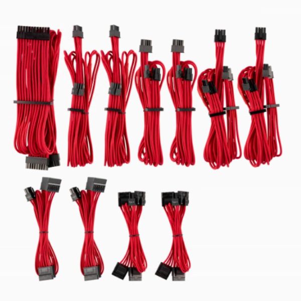 For Corsair PSU - Red Premium Individually Sleeved DC Cable Pro Kit, Type 4 (Generation 4)(LS)