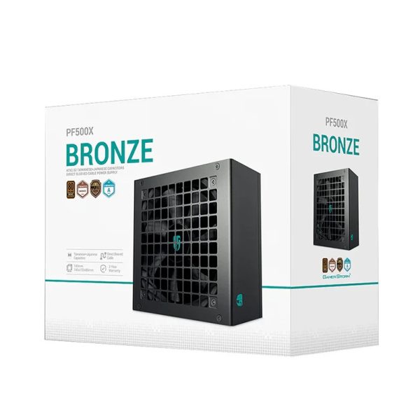 DeepCool PF500X 500W Gamer Storm 80+ Bronze/ Cybenetics ATX Power Supply 120mm Fan, Japanese & Taiwanese Capacitors, DC to DC, ATX12V V2.52