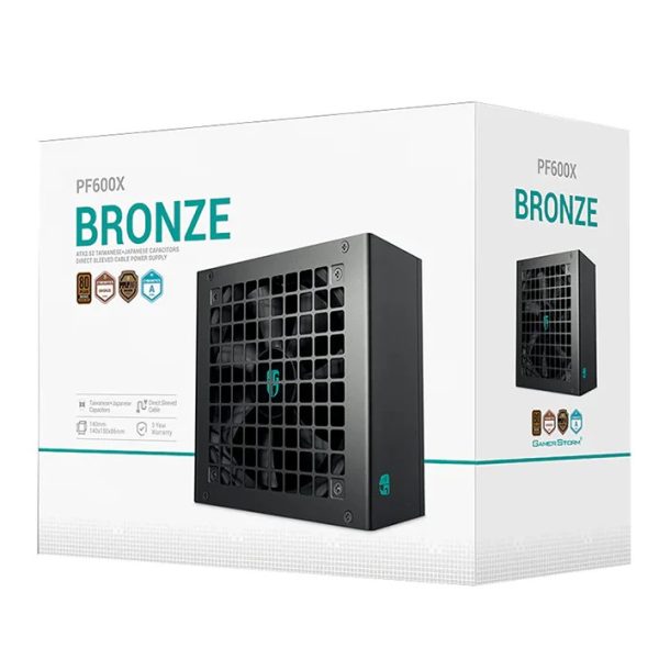 DeepCool PF600X 600W Gamer Storm 80+ Bronze/ Cybenetics ATX Power Supply 120mm Fan, Japanese & Taiwanese Capacitors, DC to DC, ATX12V V2.52