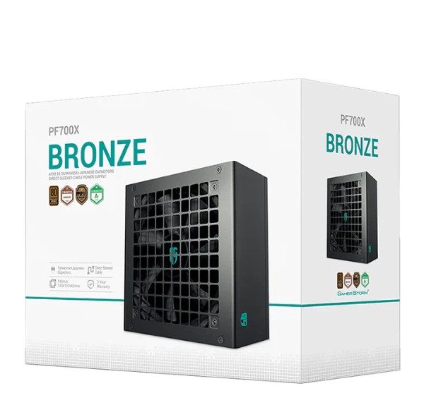 DeepCool PF700X 700W Gamer Storm 80+ Bronze/ Cybenetics ATX Power Supply 120mm Fan, Japanese & Taiwanese Capacitors, DC to DC, ATX12V V2.52