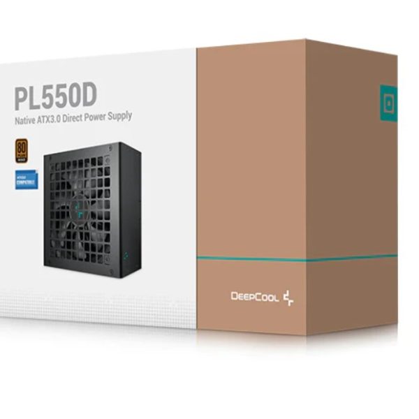 DeepCool PL550D 550W 80+ Bronze Certified Non-Modular ATX Power Supply(Direct Cable), 120mm Fan, DC to DC, ATX3.1, 100,000 MTBF, 85% Efficiency