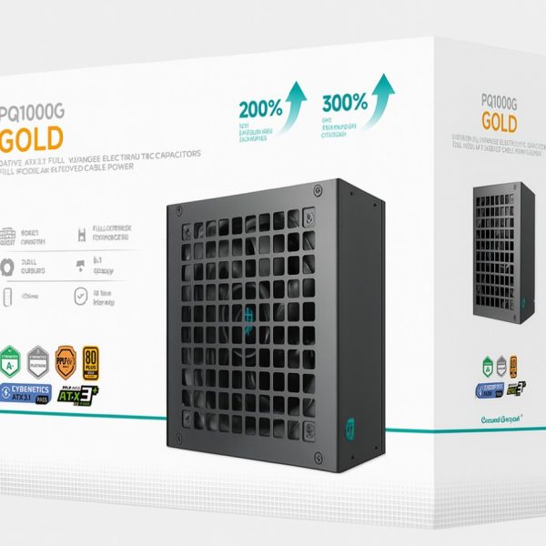 DeepCool PQ1000G 1000W Gamer Storm 80+ Gold/Cybenetics Fully Modular ATX Power Supply 120mm Fan, Japanese Capacitors, DC to DC, ATX12V V3.1,