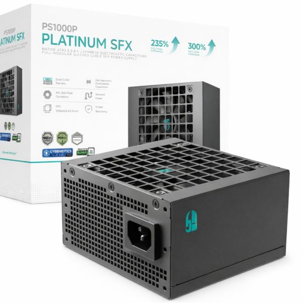 DeepCool PS1000P 1000W Gamer Storm SFX Full Japanese Electroyltic Capacitors Cybenetics Platinum/PPLP 115V Platinum