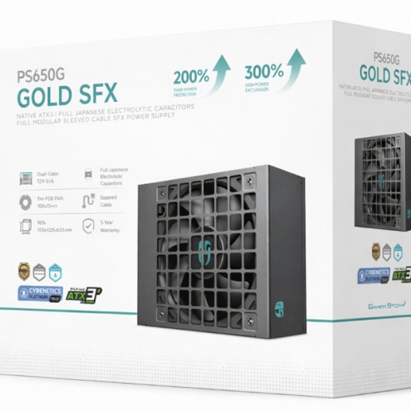 DeepCool PS650G 650W Gamer Storm SFX ,Full Japanese Electrolytic Capacitors, Cybenetics Platinum /PPLP Gold, Fluid Dynamic Bearing