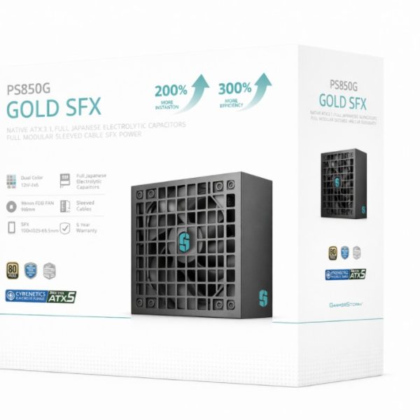 DeepCool PS850G 850W Gamer Storm SFX ,Full Japanese Electrolytic Capacitors, Cybenetics Platinum /PPLP Gold, Fluid Dynamic Bearing