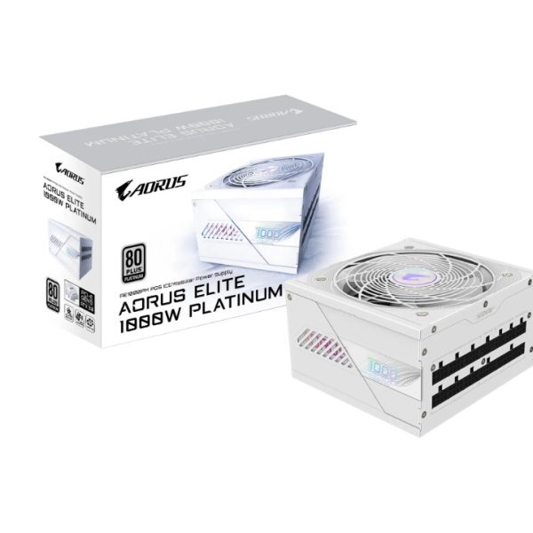 Gigabyte GP-AE1000PM PG5 ICE 1000W PSU Power Supply, ATX 60-50 Hz 1000W 120mm Fan 80 PLUS  Platinum >100,000 hours