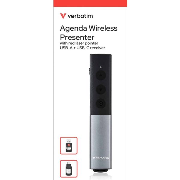 Verbatim Agenda Wireless Presenter with Red Laser Pointer