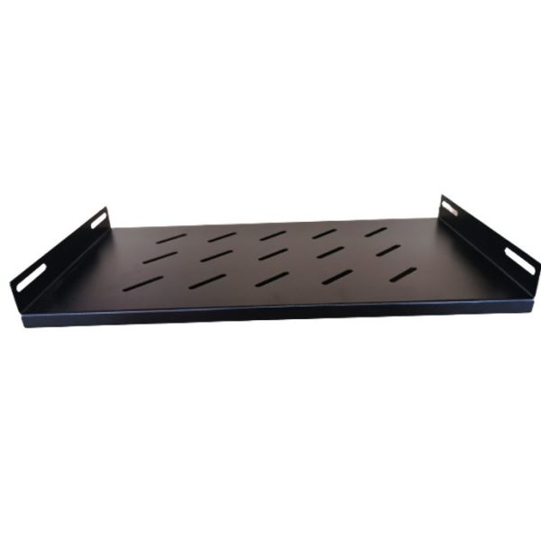 LDR Fixed 1U 275mm Deep Shelf Recommended for 19' 450/550mm Deep Cabinet - Black Metal Construction