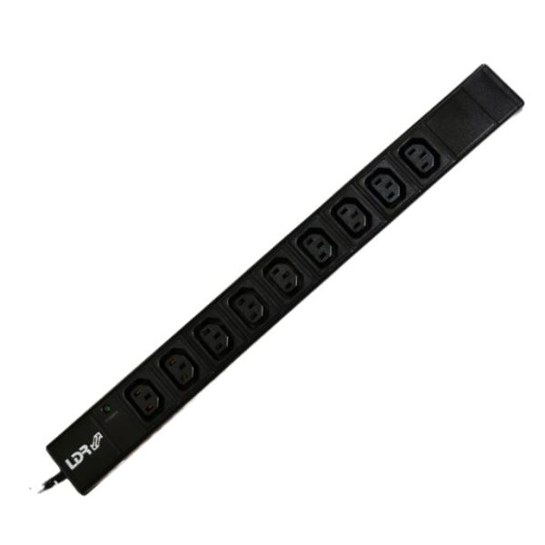 LDR 9‑Port 10A IEC C13 Power Distribution Unit(PDU),AU Approved,1U Vertical Mount,Aluminum Material With Power Indicator,2m Power Cord with C14 Plug