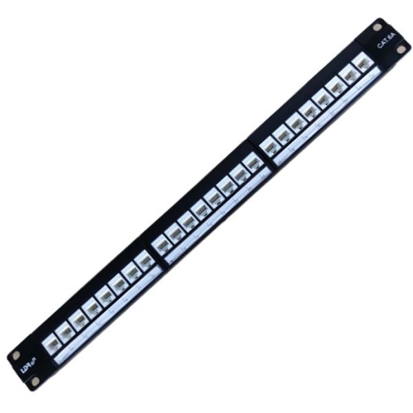 LDR 24 Port Cat6A UTP Patch Panel Rack Mount - 1U