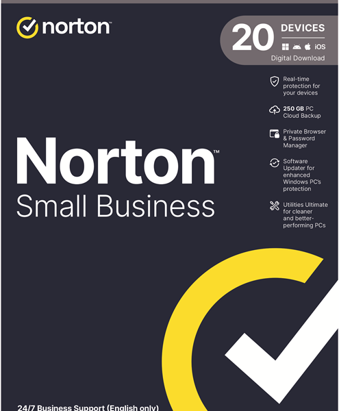 Norton Small Business 250GB AU 1 User  20 Devices 12 Months, Digital Key via Email (Available on Leader Cloud)