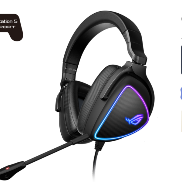 ASUS ROG DELTA S Lightweight USB-C Gaming Headset with AI noise-canceling mic, MQA rendering technology, RGB lighting, PC, Switch & PS5