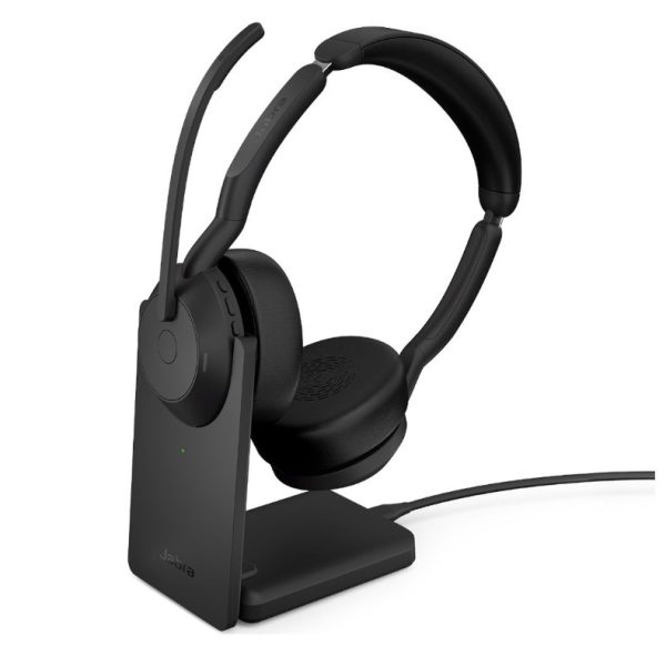 Jabra  Evolve2 55, USB C, UC, Stereo, Stand, Active Noise Cancellation (ANC), Link 380 Bluetooth® Adapter ,30m Wireless Range, 18 Hours Battery Life