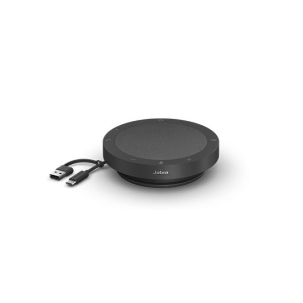 Jabra, Speak2 40, MS,Speakerphone, Connect via wired USB - USB-A and USB-C, Dust and Water Resistant, Work for both MAC and PC, Plug-and-play