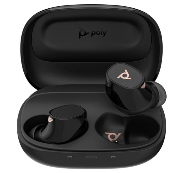 Plantronics/Poly Bluetooth Headset Voyager Free 20 Black, True wireless Bluetooth® earbuds, Adaptive Active Noise Canceling (ANC)