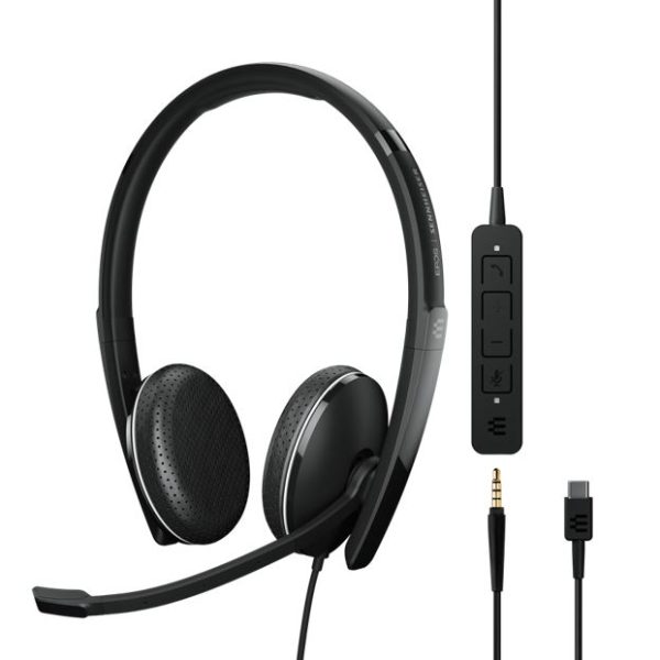 EPOS ADAPT 165 USB C II On-ear, double-sided USB-C headset, 3.5 mm jack and detachable USB cable with in-line call control