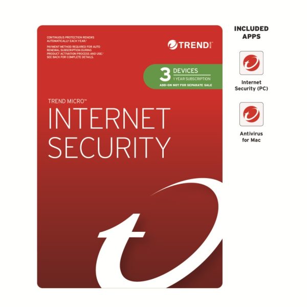 Trend Micro Internet Security (3 Devices) 1 Year Add-On Auto Renew OEM Auto Upgrade to Maximum Security PC/MAC Only