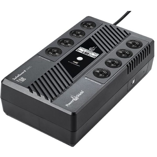 PowerShield SafeGuard 1000VA/600W Line Interactive, Powerboard Style UPS with AVR, 8 AUS sockets, wall mountable, 2-year warranty
