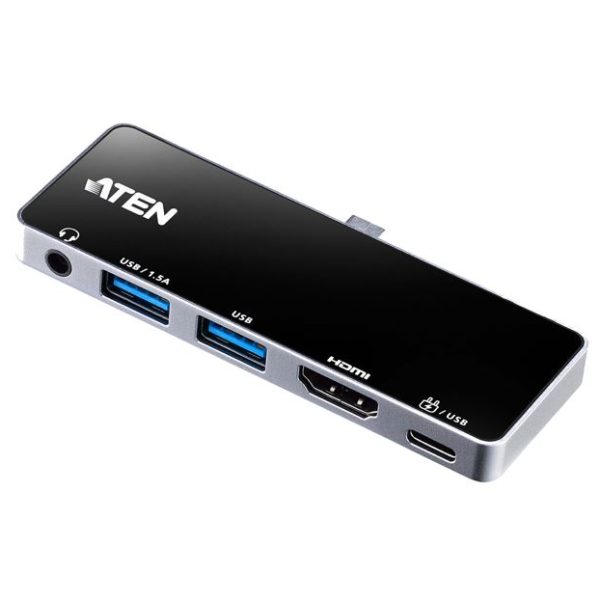 Aten USB-C Travel Dock with Power Pass-Through, Multiport connection, Supports DP1.4 with single HDMI video output, Designed for iPad Pro & Surface