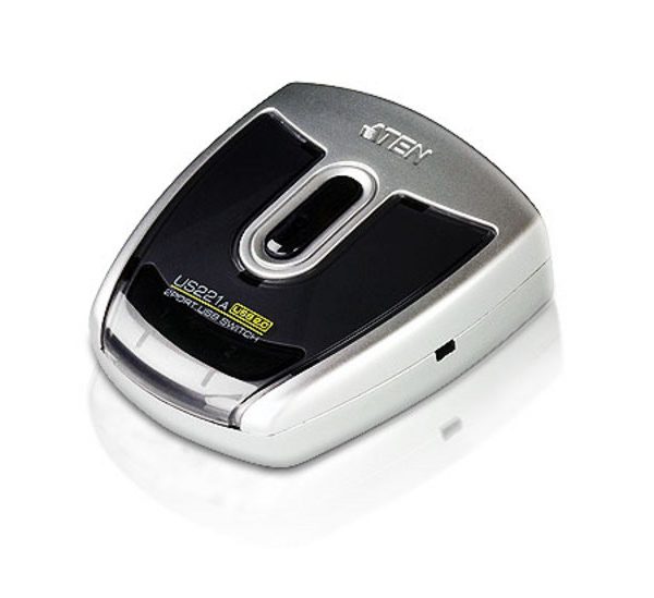 Aten Auto Peripheral Switch 2x1 USB 2.0, 2x PC, 1x USB 2.0 Ports, Auto Port Selector, Configurable Via Software, Hot Pluggable