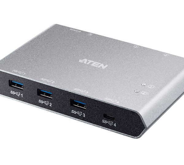Aten Sharing Switch Gen2 2x4 USB-C, 2x PC, 4x USB 3.2 Gen2 Ports (1x USB-C), Power Passthrough, OSX & Windows Compatible, Plug and Play