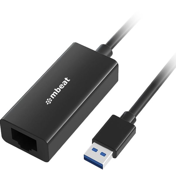 (LS) mbeat® USB 3.0 Gigabit Etherent Adapter - Black RJ45, up to 1000Mbps speed. Compact and lightweight Material: ABS Plastic Weight: 24.5g