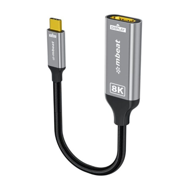 mbeat® Tough Link 8K USB-C to HDMI Adapter - Space Grey Up to 48Gbps (HDMI 2.1) Up to 8K (7680 x 4320) @60Hz