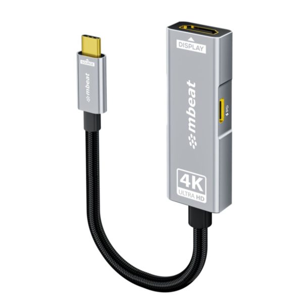 mbeat® Tough Link USB-C to HDMI Adapter with 100W PD - Space Grey  5V-20V/5A, 100W PD  Up to 4K (3840 x 2160) @60Hz