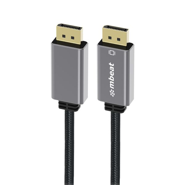 mbeat® Tough Link 1.8m Display Port Cable v1.4 - Connects Computer, Laptop to HDTV, Monitor, Gaming Console, Supports 8K@60Hz (7680×4320) -Space Grey